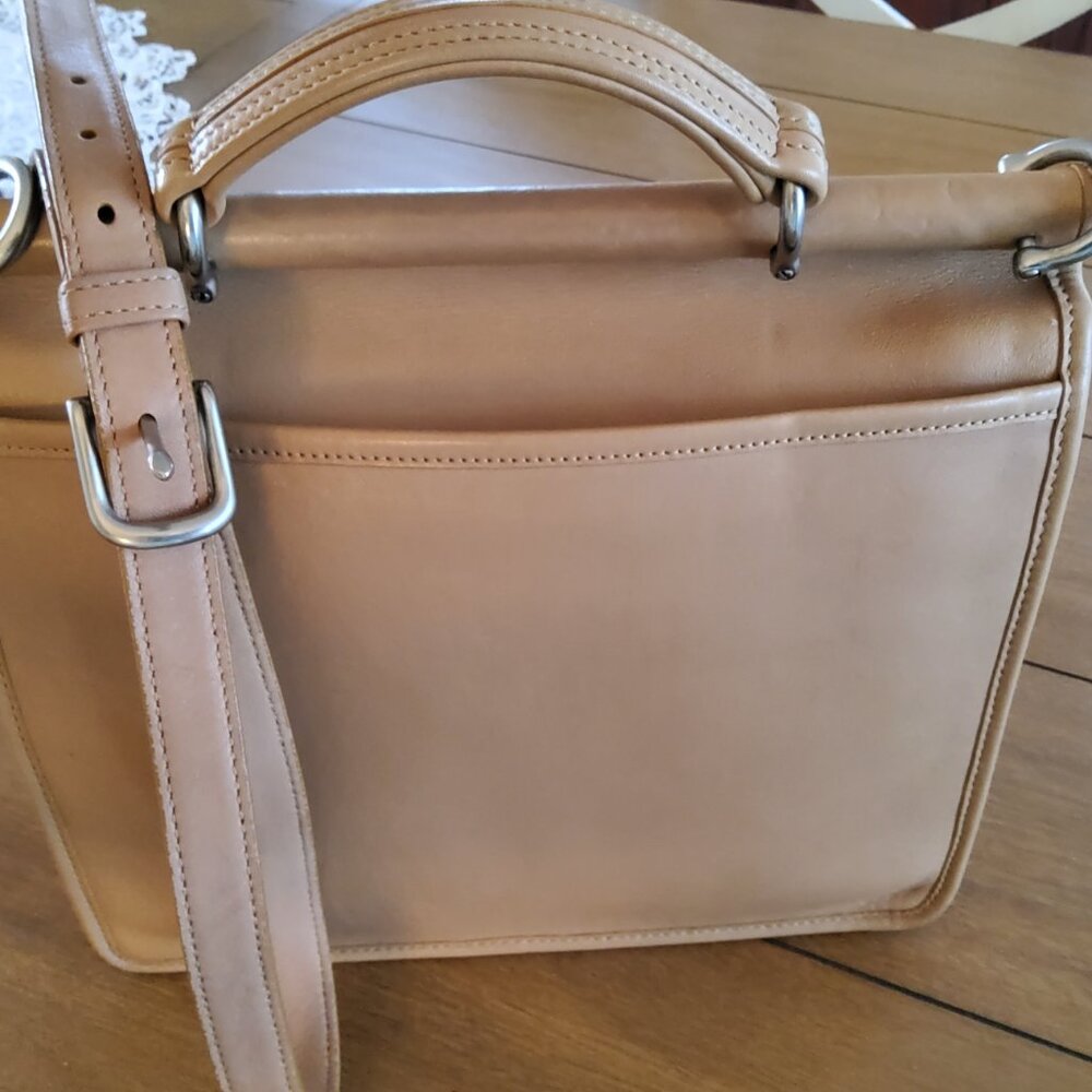 Coach Tan Leather Crossbody Satchel - Picture 5 of 16